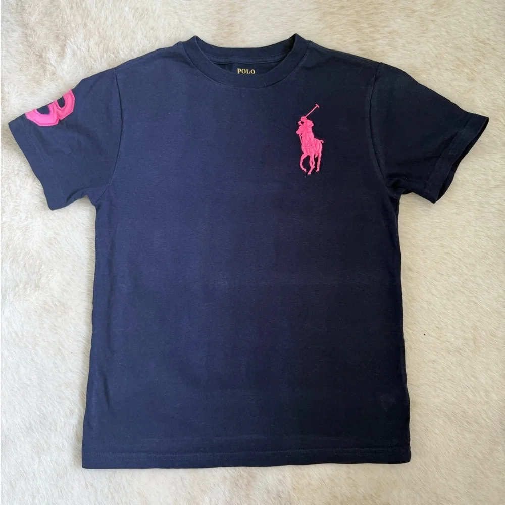 Ralph Lauren Big Pony Cotton Jersey Tee in Navy size Small (8)